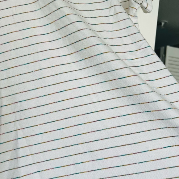 NWOT APC white cotton t-shirt with multicolor stripes - S - Picture 3 of 3